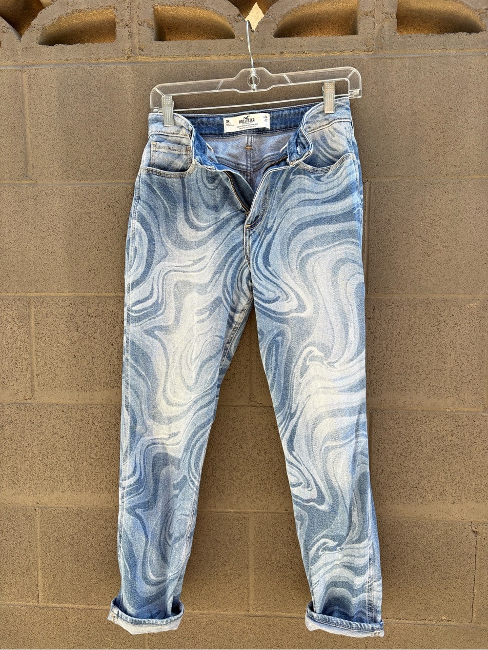 Hollister Blue Swirl Boyfriend Jeans